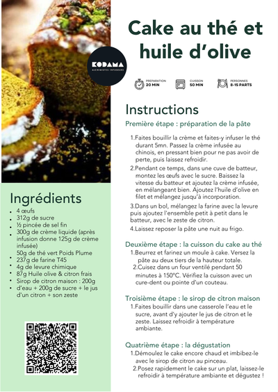 Recette : cake au thé et à l'huile d'olive