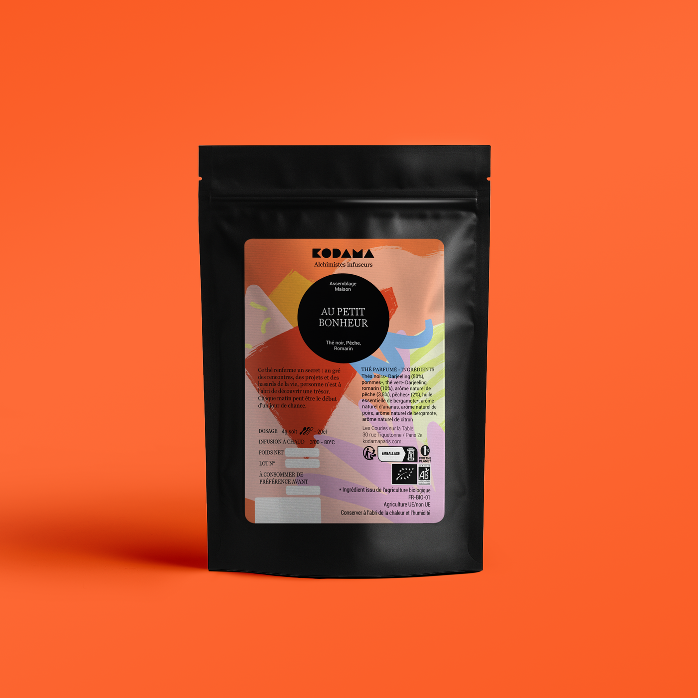 Au Petit Bonheur Bio - Earl Grey, Pêche, Romarin