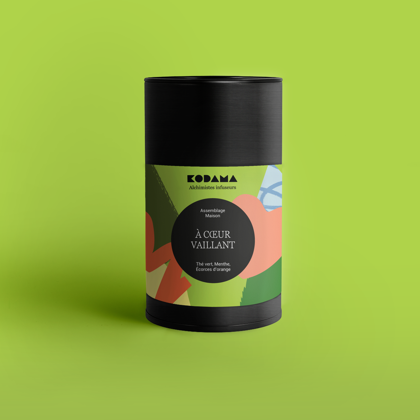 a coeur vaillant thé vert menthe écorce d'orange boîte thé en vrac