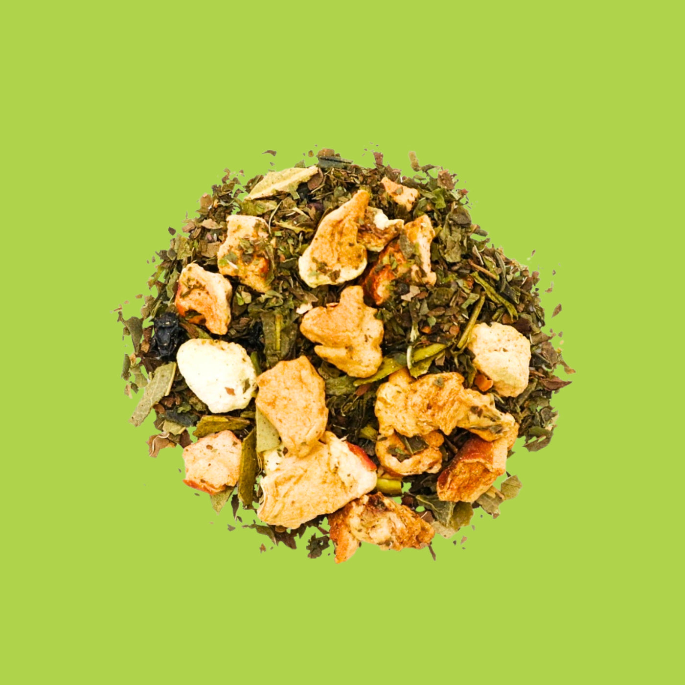 feuilles à coeur vaillant bio thé vert menthe écorces d'orange vrac kodama