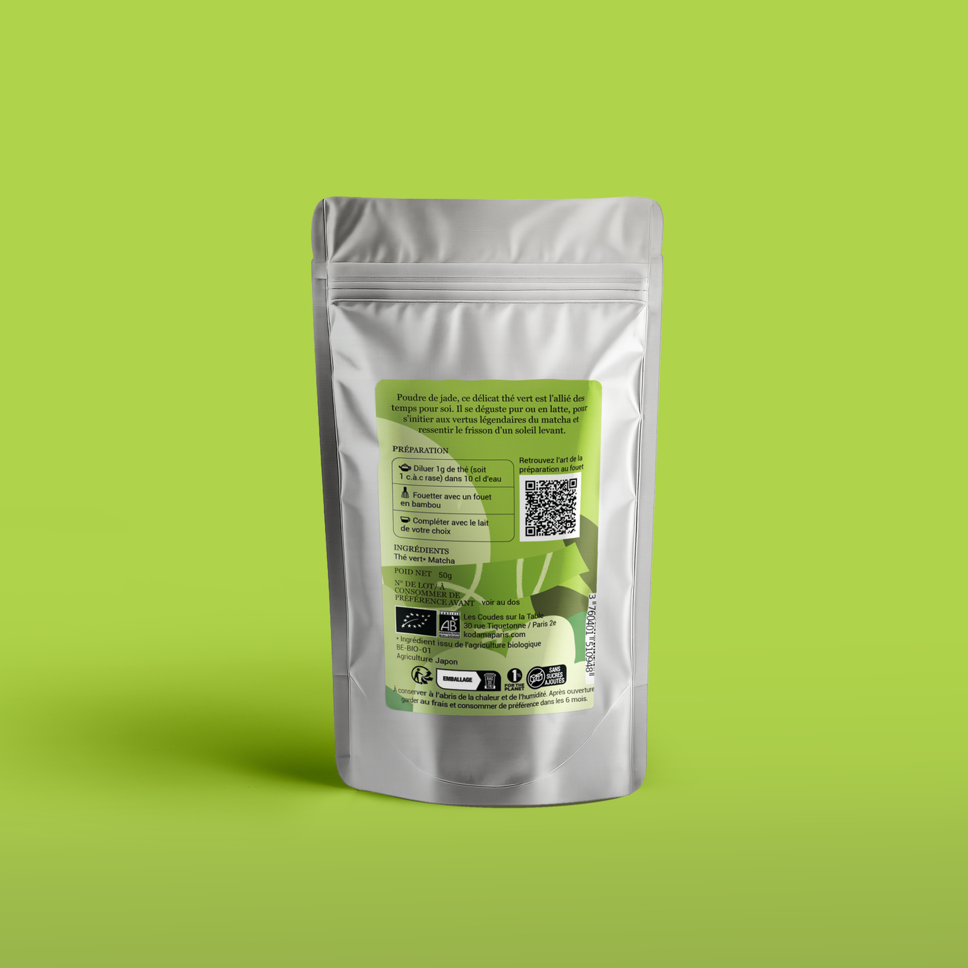 Matcha Bio pour Matcha Latte - Poudre de thé vert japonais