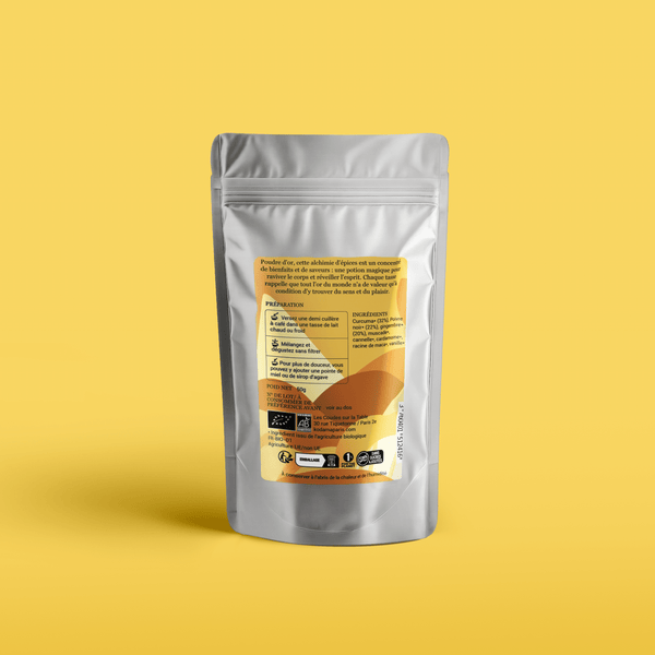 Épices Alchimiques Bio pour Golden Latte – Infusion – Poudre d'épices – Kodama Paris - pochette verso