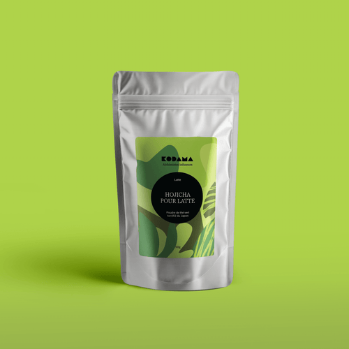 Hojicha Bio pour Latte – Poudre de thé vert torréfié japonais – Kodama Paris - Pochette
