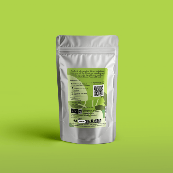 Matcha Bio pour Matcha Latte – Matcha – Poudre de thé vert japonais – Kodama Paris - Pochette verso
