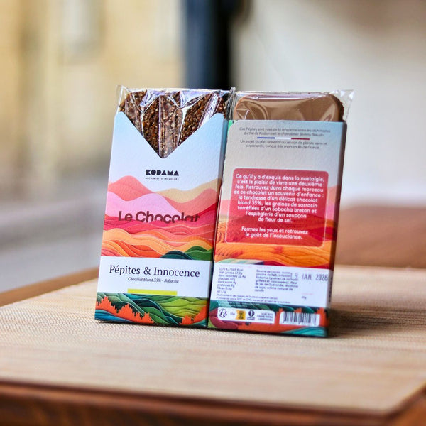 Pépites & Innocence – Autre – Chocolat blond 35%, Sobacha – Kodama Paris - 2 tablettes de chocolats