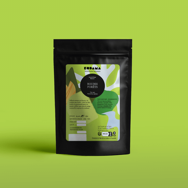 Roi des Forêts – Thé vert, Noisettes, Épices de Noël – Kodama Paris - Pochette