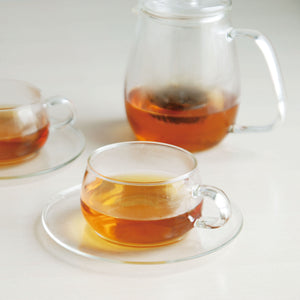 Tasse en verre 350ml KINTO – Accessoire à thé – Kodama Paris theiere avec tasse et du thé