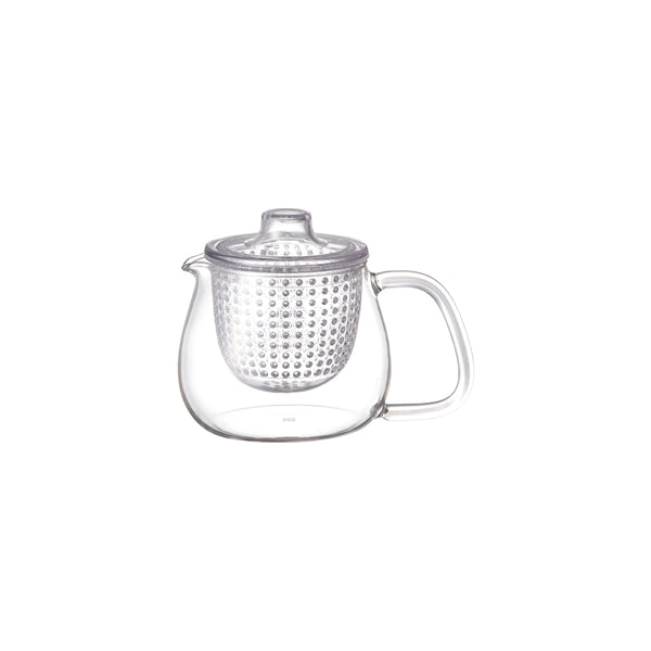 Théière M verre/plastique 500ml KINTO – Accessoire à thé – Kodama Paris - vue de profil theiere